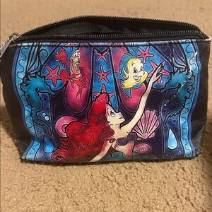 Disney The Little Mermaid Cosmetic Bag - Black and Blue with Red Accents